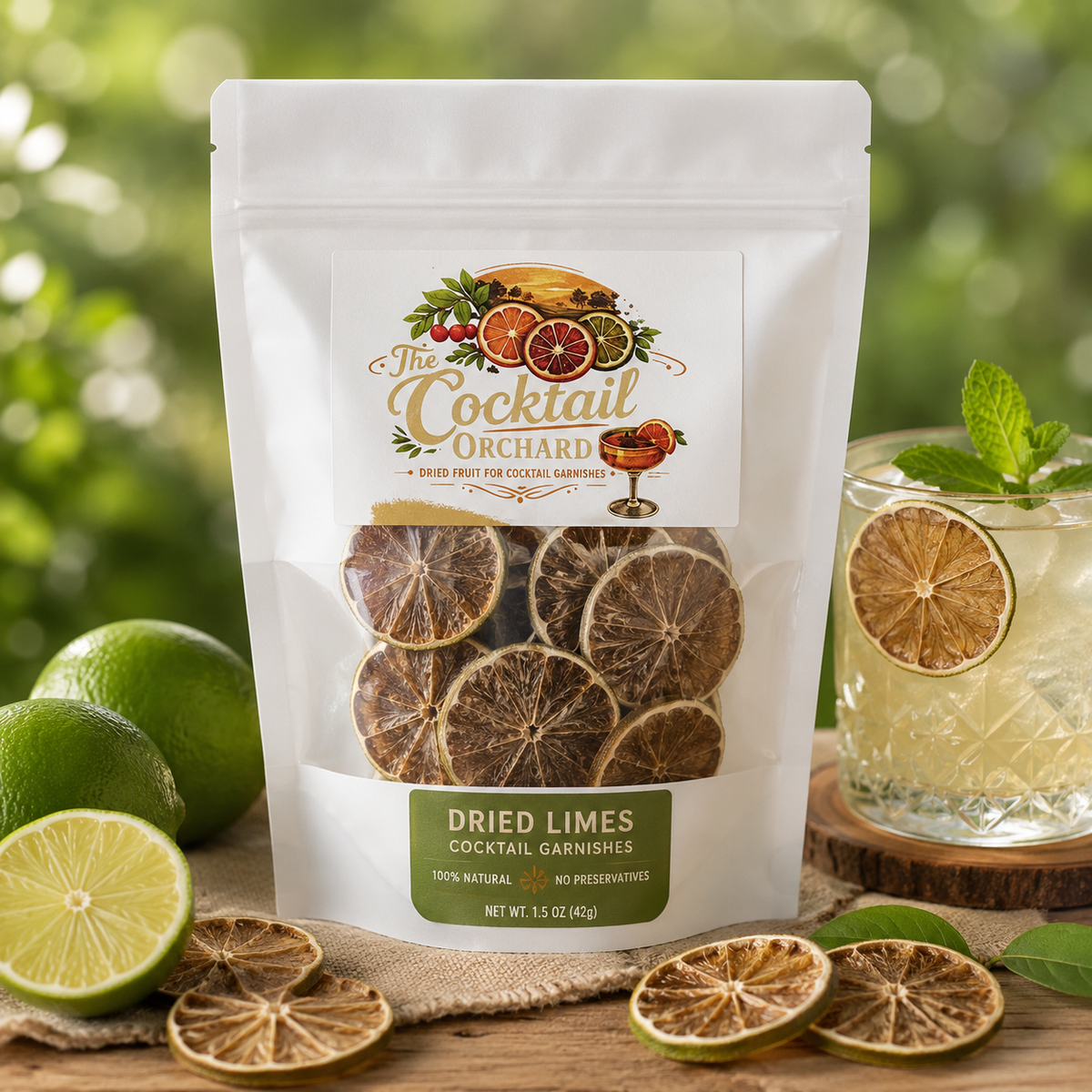 Dehydrated Lime Cocktail Garnishes – 15 Slices